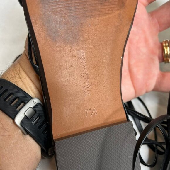 Madewell $98 The Carrie Lace Up Sandal Black Size 7.5 NR014 - Picture 7 of 8